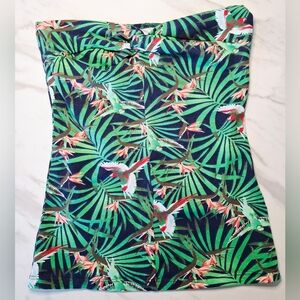 G21 Tropical Bird Print Strapless Top (S)